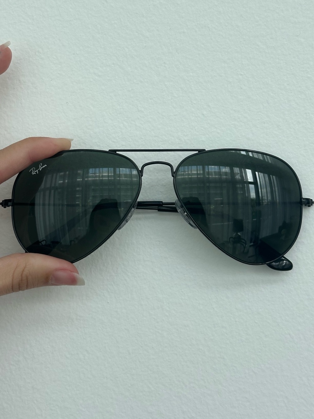 Ray Ban Unisex Aviator Sunglasses Large Metal in Total Black